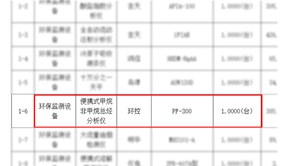 我司中标PF-300便携式非甲烷总烃分析仪1台